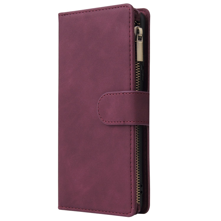 For Galaxy S10 Lite Multifunctional Horizontal Flip Leather Case, with Card Slot & Holder & Zipper Wallet & Photo Frame(Red Wine)