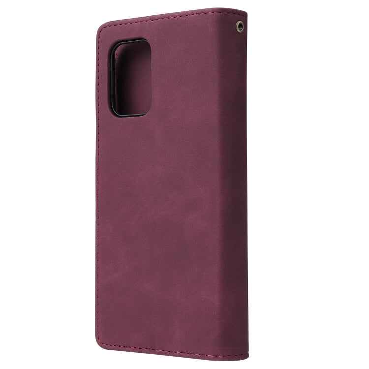 For Galaxy S10 Lite Multifunctional Horizontal Flip Leather Case, with Card Slot & Holder & Zipper Wallet & Photo Frame(Red Wine)