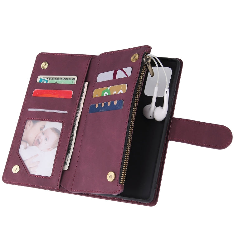 For Galaxy S10 Lite Multifunctional Horizontal Flip Leather Case, with Card Slot & Holder & Zipper Wallet & Photo Frame(Red Wine)