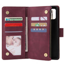 For Galaxy A51 Multifunctional Horizontal Flip Leather Case, with Card Slot & Holder & Zipper Wallet & Photo Frame(Red Wine)