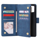 For Galaxy A51 Multifunctional Horizontal Flip Leather Case, with Card Slot & Holder & Zipper Wallet & Photo Frame(Blue)