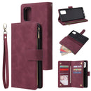 For Galaxy A71 Multifunctional Horizontal Flip Leather Case, with Card Slot & Holder & Zipper Wallet & Photo Frame(Red Wine)
