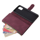 For Galaxy A71 Multifunctional Horizontal Flip Leather Case, with Card Slot & Holder & Zipper Wallet & Photo Frame(Red Wine)