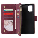 For Galaxy A71 Multifunctional Horizontal Flip Leather Case, with Card Slot & Holder & Zipper Wallet & Photo Frame(Red Wine)