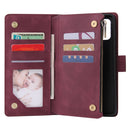 For Galaxy A71 Multifunctional Horizontal Flip Leather Case, with Card Slot & Holder & Zipper Wallet & Photo Frame(Red Wine)