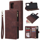 For Galaxy A71 Multifunctional Horizontal Flip Leather Case, with Card Slot & Holder & Zipper Wallet & Photo Frame(Coffee)