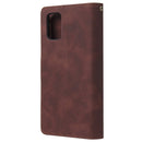 For Galaxy A71 Multifunctional Horizontal Flip Leather Case, with Card Slot & Holder & Zipper Wallet & Photo Frame(Coffee)