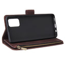 For Galaxy A71 Multifunctional Horizontal Flip Leather Case, with Card Slot & Holder & Zipper Wallet & Photo Frame(Coffee)