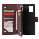 For Galaxy A71 Multifunctional Horizontal Flip Leather Case, with Card Slot & Holder & Zipper Wallet & Photo Frame(Coffee)