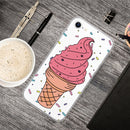 For iPhone SE (2020) Shockproof Painted Transparent TPU Protective Case(Ice Cream)