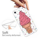 For iPhone SE (2020) Shockproof Painted Transparent TPU Protective Case(Ice Cream)