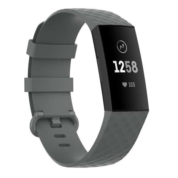 Color Buckle TPU Wrist Strap Watch Band for Fitbit Charge 4 / Charge 3 / Charge 3 SE, Size: S(Gray)
