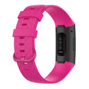 Color Buckle TPU Wrist Strap Watch Band for Fitbit Charge 4 / Charge 3 / Charge 3 SE, Size: S(Rose Red)