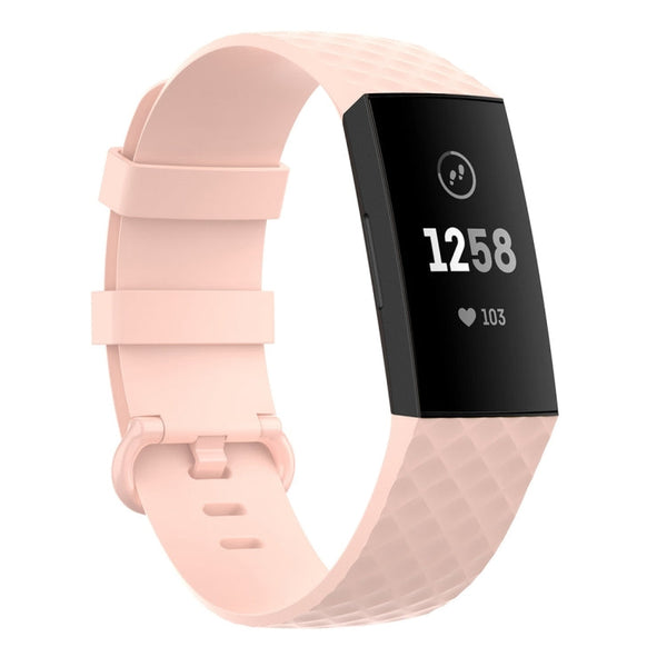 Color Buckle TPU Wrist Strap Watch Band for Fitbit Charge 4 / Charge 3 / Charge 3 SE, Size: S(Light Pink)