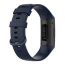 Color Buckle TPU Wrist Strap Watch Band for Fitbit Charge 4 / Charge 3 / Charge 3 SE, Size: L(Navy Blue)