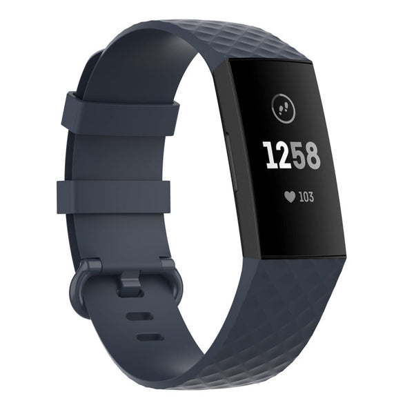 Color Buckle TPU Wrist Strap Watch Band for Fitbit Charge 4 / Charge 3 / Charge 3 SE, Size: L(Blue Gray)
