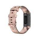 Color Buckle TPU Wrist Strap Watch Band for Fitbit Charge 4 / Charge 3 / Charge 3 SE, Size: L(Rose Gold)