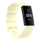 Color Buckle TPU Wrist Strap Watch Band for Fitbit Charge 4 / Charge 3 / Charge 3 SE, Size: L(Light Yellow)