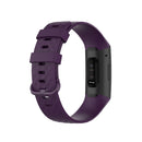 Color Buckle TPU Wrist Strap Watch Band for Fitbit Charge 4 / Charge 3 / Charge 3 SE, Size: L(Dark Purple)
