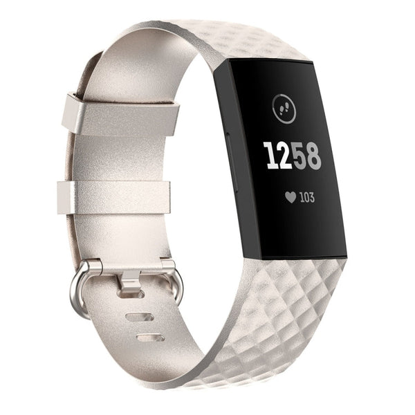 Color Buckle TPU Wrist Strap Watch Band for Fitbit Charge 4 / Charge 3 / Charge 3 SE, Size: L(Champagne)