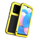 For Galaxy A30s LOVE MEI Metal Shockproof Waterproof Dustproof Protective Case(Yellow)
