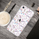 For iPhone SE (2020) Shockproof Painted Transparent TPU Protective Case(Horse)