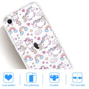 For iPhone SE (2020) Shockproof Painted Transparent TPU Protective Case(Horse)