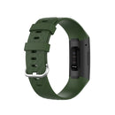 18mm Silver Color Buckle TPU Wrist Strap Watch Band for Fitbit Charge 4 / Charge 3 / Charge 3 SE, Size: L(Olive Green)