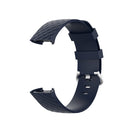18mm Silver Color Buckle TPU Wrist Strap Watch Band for Fitbit Charge 4 / Charge 3 / Charge 3 SE, Size: L(Navy Blue)