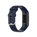 18mm Silver Color Buckle TPU Wrist Strap Watch Band for Fitbit Charge 4 / Charge 3 / Charge 3 SE, Size: L(Navy Blue)