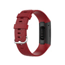 18mm Silver Color Buckle TPU Wrist Strap Watch Band for Fitbit Charge 4 / Charge 3 / Charge 3 SE, Size: L(Red)