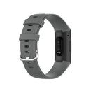 18mm Silver Color Buckle TPU Wrist Strap Watch Band for Fitbit Charge 4 / Charge 3 / Charge 3 SE, Size: L(Grey)