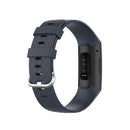18mm Silver Color Buckle TPU Wrist Strap Watch Band for Fitbit Charge 4 / Charge 3 / Charge 3 SE, Size: L(Blue Gray)