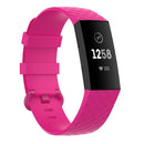 18mm Silver Color Buckle TPU Wrist Strap Watch Band for Fitbit Charge 4 / Charge 3 / Charge 3 SE, Size: L(Rose Red)