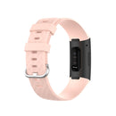 18mm Silver Color Buckle TPU Wrist Strap Watch Band for Fitbit Charge 4 / Charge 3 / Charge 3 SE, Size: L(Light Pink)