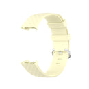 18mm Silver Color Buckle TPU Wrist Strap Watch Band for Fitbit Charge 4 / Charge 3 / Charge 3 SE, Size: L(Light Yellow)