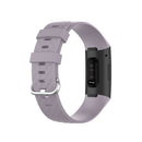 18mm Silver Color Buckle TPU Wrist Strap Watch Band for Fitbit Charge 4 / Charge 3 / Charge 3 SE, Size: L(Light Purple)