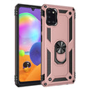 For Galaxy A31 Shockproof TPU + PC Protective Case with 360 Degree Rotating Holder(Rose Gold)
