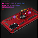 For Galaxy A31 Shockproof TPU + PC Protective Case with 360 Degree Rotating Holder(Red)
