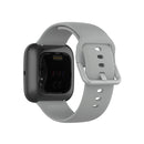 23mm Color Buckle Silicone Wrist Strap Watch Band for Fitbit Versa 2 / Versa / Versa Lite / Blaze, Size: S(Gray)