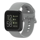 23mm Color Buckle Silicone Wrist Strap Watch Band for Fitbit Versa 2 / Versa / Versa Lite / Blaze, Size: S(Gray)