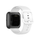 23mm Color Buckle Silicone Wrist Strap Watch Band for Fitbit Versa 2 / Versa / Versa Lite / Blaze, Size: L(White)