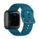 23mm Color Buckle Silicone Wrist Strap Watch Band for Fitbit Versa 2 / Versa / Versa Lite / Blaze, Size: L(Dark Green)