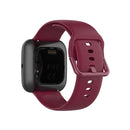 23mm Color Buckle Silicone Wrist Strap Watch Band for Fitbit Versa 2 / Versa / Versa Lite / Blaze, Size: L(Wine Red)