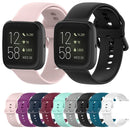 23mm Color Buckle Silicone Wrist Strap Watch Band for Fitbit Versa 2 / Versa / Versa Lite / Blaze, Size: L(Black)