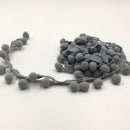20 Yards 1.2cm Pompom Lace Ribbon Fur Ball Trim For Craft DIY Curtain Home Decorative Clothes Sewing Accessories(Light Grey)
