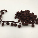 20 Yards 1.2cm Pompom Lace Ribbon Fur Ball Trim For Craft DIY Curtain Home Decorative Clothes Sewing Accessories(Coffee)