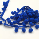 20 Yards 1.2cm Pompom Lace Ribbon Fur Ball Trim For Craft DIY Curtain Home Decorative Clothes Sewing Accessories(Sapphire)