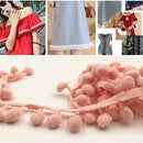20 Yards 1.2cm Pompom Lace Ribbon Fur Ball Trim For Craft DIY Curtain Home Decorative Clothes Sewing Accessories(Snow Teeth)
