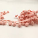 20 Yards 1.2cm Pompom Lace Ribbon Fur Ball Trim For Craft DIY Curtain Home Decorative Clothes Sewing Accessories(Snow Teeth)